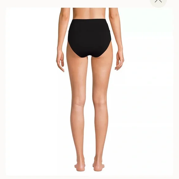 Lands End Square Neck Midkini Tankini Swimsuit set black - Picture 4 of 5